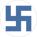 Det finske luftvåbens nationalitetsmærke 1918-44. Kom ikke fra nazisterne men fra den svenske Grev von Rosen der hjalp finnerne i deres selvstændighedskamp