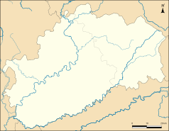 Mapa konturowa Górnej Saony, blisko centrum na prawo znajduje się punkt z opisem „Colombotte”