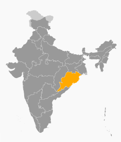 Location of Odisha in Indie