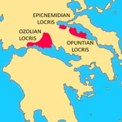 Map showing the location of Locris.