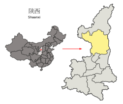 Položaj Grada Yan'an u provinciji Shaanxi