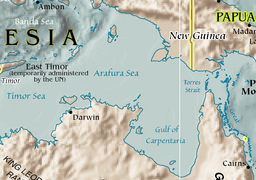 Map of the Arafura Sea