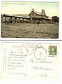 Железнодорожная станция в Рэндольфе (Вермонт)[англ.] на открытке, франкированной почтовой маркой США (1909)