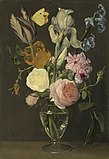 ダニエル・セーヘルス 『ガラスの花瓶の花』（1650年頃）