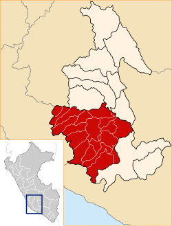 Location of Lucanas in the Ayacucho Region
