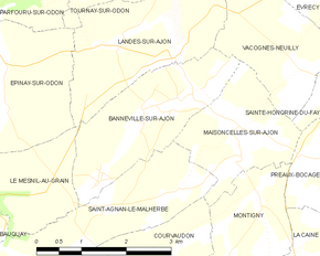 Poziția localității Banneville-sur-Ajon