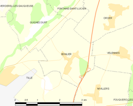 Mapa obce Bonlier