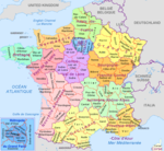 Региони и департаменти на метрополна Франция.