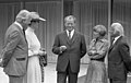 Willy Brandt, Curd Jürgens et Romy Schneider sur la terrasse, en 1971.