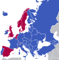 Image 14A map of Europe exhibiting the continent's monarchies (red) and republics (blue) (from Monarch)