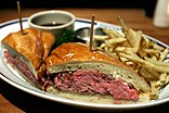 A French dip sandwich