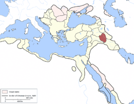 Территория эялета Мосул по состоянию на 1609 год.