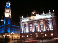 Opéra et beffroi de la Bourse, la nuit