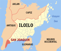 Mapa ning Iloilo ampong San Joaquin ilage