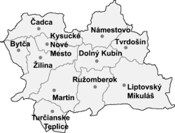 Poloha okresu Žilinský kraj v Žilinskom kraji (klikacia mapa)