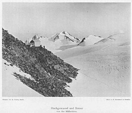 De Hochgewänd (links) en de Botzer, gezien vanaf de Müllerhütte