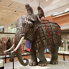 War elephant display in a museum