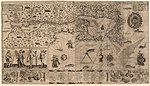 Samuel de Champlain se kaart van Nieu-Frankryk, wat in 1612 ontstaan het