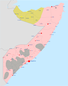 SVG map showing relative control of the central government, Somaliland, and other actors