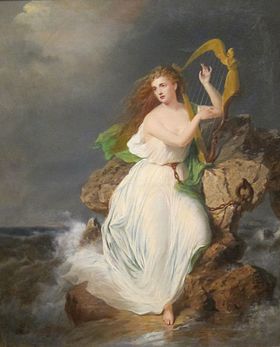 La harpe d'Ériu, représentation artistique de la déesse par le peintre américain Thomas Buchanan Read, 1867.