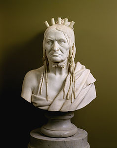 Bust of Beshekee, war chief, modeled 1855, carved 1856