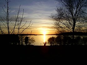 Coucher de soleil sur le Lough Lene.