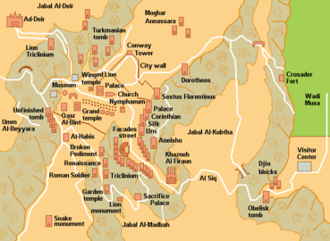 Kaart van Petra