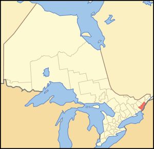 Location of Leeds and Grenville United Counties