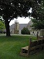 Resting area on the abbey lawn