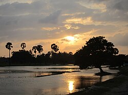 Sunset over a lagoon