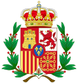 Version du blason d'Espagne avec branches de laurier.