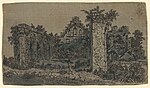 Руины аббатства Рейнсбург. Офорт, печать на грунтованную льняную ткань, раскраска акварелью. Национальная галерея искусства, Вашингтон