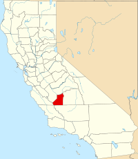 Map of Kalifornija highlighting Kings County