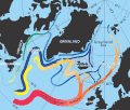 Image 16In the subpolar gyre of the North Atlantic warm subtropical waters are transformed into colder subpolar and polar waters. In the Labrador Sea this water flows back to the subtropical gyre. (from Atlantic Ocean)