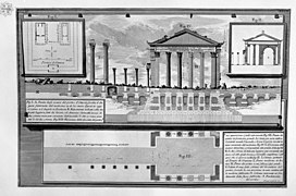 Pianta degli avanzi del portico d'Ottavia (Piranesi, 1756).