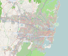 Map showing the location of Manly Beach