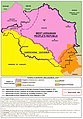 Frontières en 1918, fonction des revendications territoriales autour de la République populaire d'Ukraine occidentale (1918 - 1921). La Transcarpatie est prise au royaume de Hongrie.