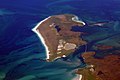 Image 33Aerial view of the low-lying island of Berneray in the Outer Hebrides, known for its sandy beaches backed by machair Credit: Doc Searls