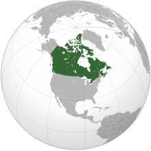 Vị trí Canada tại Bắc Mỹ