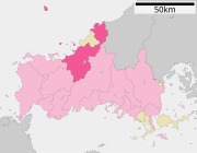 地図左上にある島が見島。