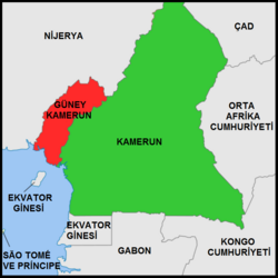      Ambazonya tarafından hak iddia edilen topraklar      Kamerun toprakları