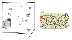 Location of Clark in Mercer County, Pennsylvania.