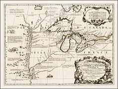 Sur cette carte de Vincenzo Coronelli, Partie occidentale du Canada... de 1688, la portion du fleuve s'étendant de Montréal jusqu'au lac Ontario porte le nom de Rivière des Iroquois.