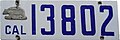 Nummernschild 1916 mit Zusatzplakette (Attachment) Bär ohne Nummer