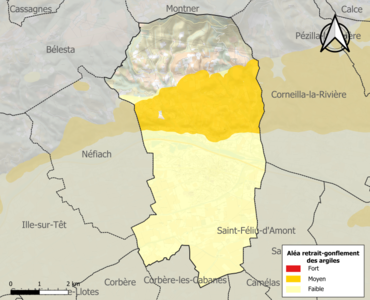 Carte des zones d'aléa retrait-gonflement des argiles.