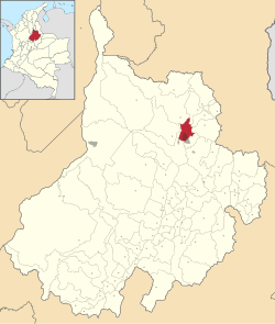 Lokasi kota dan kotamadya Bucaramanga di Departemen Santander.