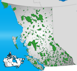 Hamber provinsparks läge i British Columbia