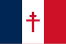 Flag used by the Free French Forces during World War II; in the centre is the Cross of Lorraine; later, the personal standard of President Charles de Gaulle, as Chief of the Free France.