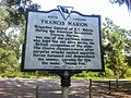 Historic marker at the burial site of Marion