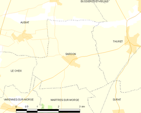 Poziția localității Sardon